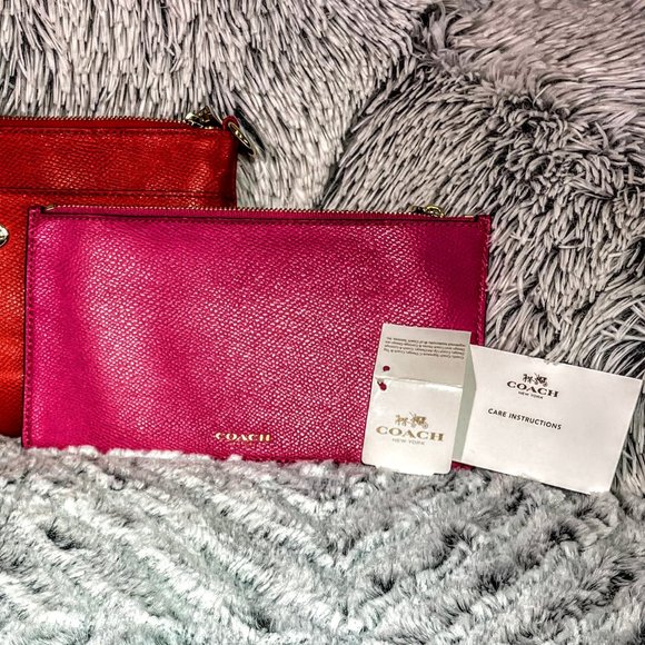 NWT - COACH POP-UP POUCH IN BI-COLOR CROSSGRAIN LEATHER (F53014) - Picture 2 of 6